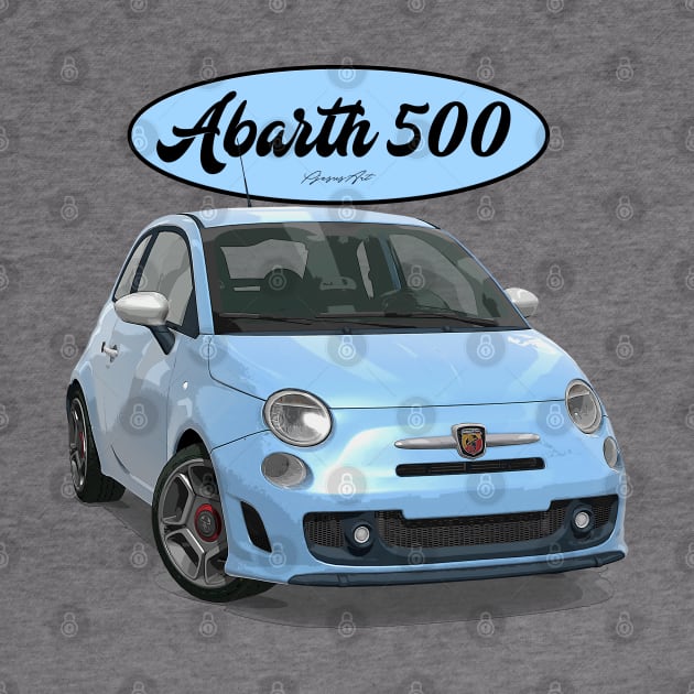 ABARTH 500 Light Blue Scorpion by PjesusArt